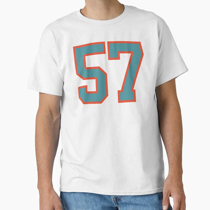 57 Number Aqua Orange Lucky Sports T-Shirt - Custom Art Print Men Women - T-Shirt, Sweatshirt, Hoodie