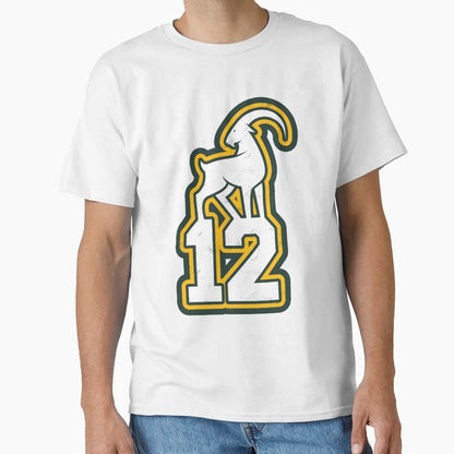 Goat 12 Green Bay Brady T-Shirt - Fun Novelty Design for Adults - T-Shirt, Sweatshirt, Hoodie