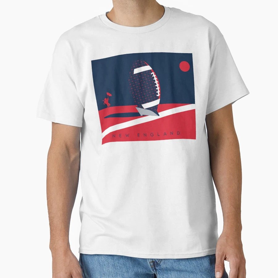 New England Boston Football Nfl Fan T-Shirt - Custom Art Print for Adults - T-Shirt, Sweatshirt, Hoodie