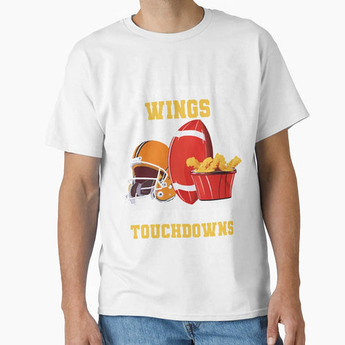 Funny Wings And Touchdown Lovers T-Shirt - Novelty Apparel Men Women - T-Shirt, Sweatshirt, Hoodie