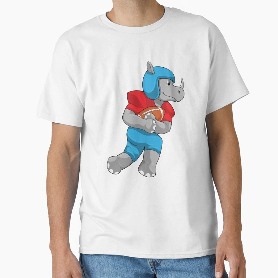 Rhino Football Sports T-Shirt - Minimalist Print for Adults - T-Shirt, Sweatshirt, Hoodie