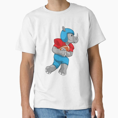 Rhino Football Sports T-Shirt - Minimalist Print for Adults - T-Shirt, Sweatshirt, Hoodie