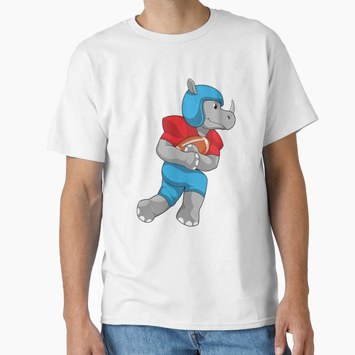 Rhino Football Sports T-Shirt - Minimalist Print for Adults - T-Shirt, Sweatshirt, Hoodie