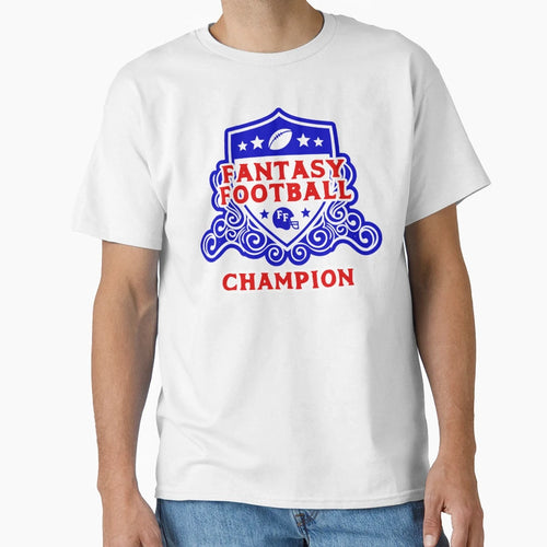 Fantasy Football Champion Emblem T-Shirt - Minimalist Print Men Women - T-Shirt, Sweatshirt, Hoodie