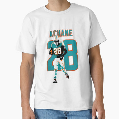 Devon Achane Dolphins 28 Minimalist Art T-Shirt - Unique Graphic for Adults - T-Shirt, Sweatshirt, Hoodie