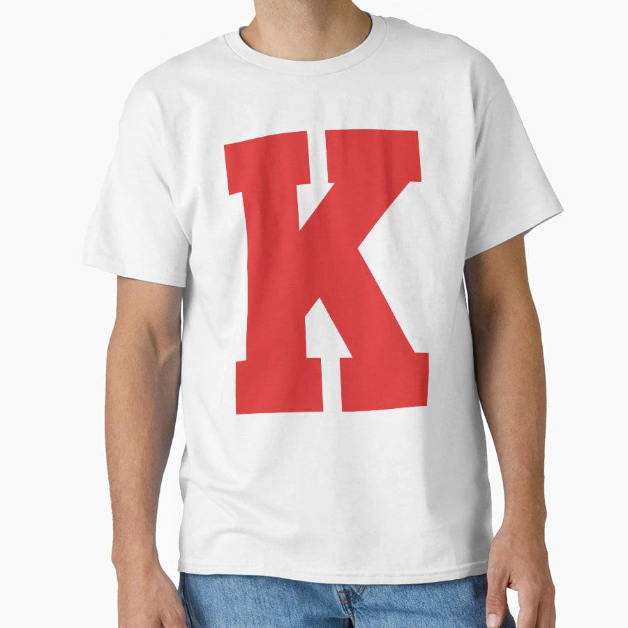 Alphabet Red K Sports Letter K T-Shirt - Custom Art Print for Adults - T-Shirt, Sweatshirt, Hoodie