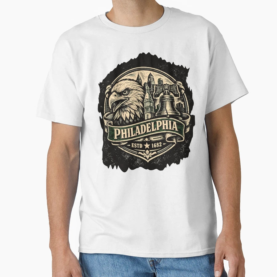 Philadelphia City Emblem T-Shirt - Trendy Graphic Men Women - T-Shirt, Sweatshirt, Hoodie