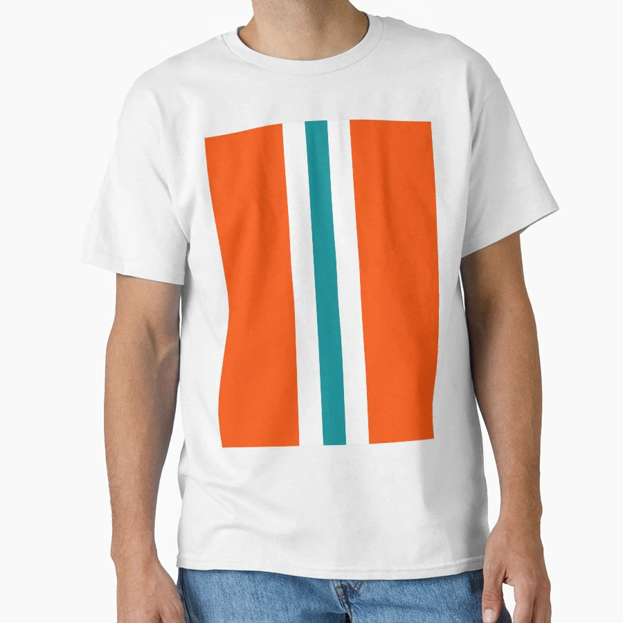 American Football Stripes Miami Orange T-Shirt - Trendy Graphic for Adults - T-Shirt, Sweatshirt, Hoodie