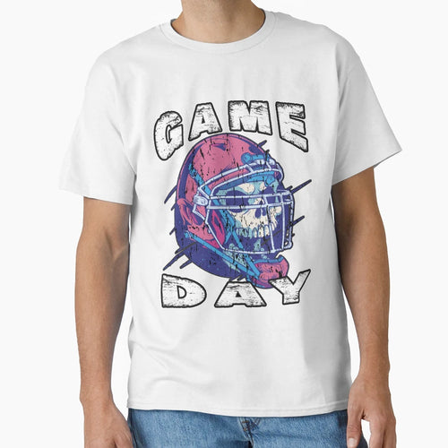 Game Day Halloween Skull Football T-Shirt - Novelty Apparel Men Women - T-Shirt, Sweatshirt, Hoodie