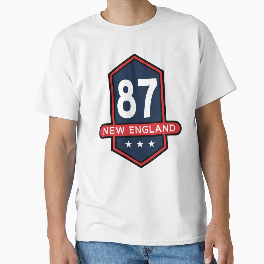 New England 87 Emblem T-Shirt - Casual Everyday Wear Unisex - T-Shirt, Sweatshirt, Hoodie