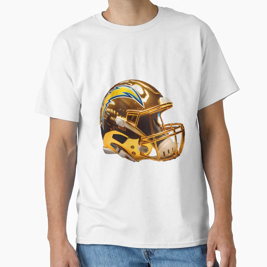 Chargers Custom Golden Chrome Helmets T-Shirt - Custom Art Print for Adults - T-Shirt, Sweatshirt, Hoodie
