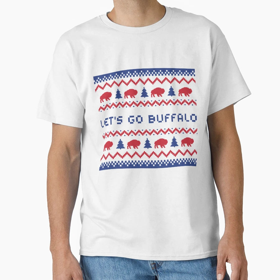 Lets Go Buffalo Nordic Pattern T-Shirt - Unique Graphic Unisex - T-Shirt, Sweatshirt, Hoodie