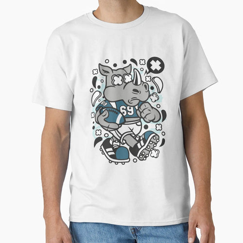 Rhino Football T-Shirt - Aesthetic Graphic for Adults - T-Shirt, Sweatshirt, Hoodie