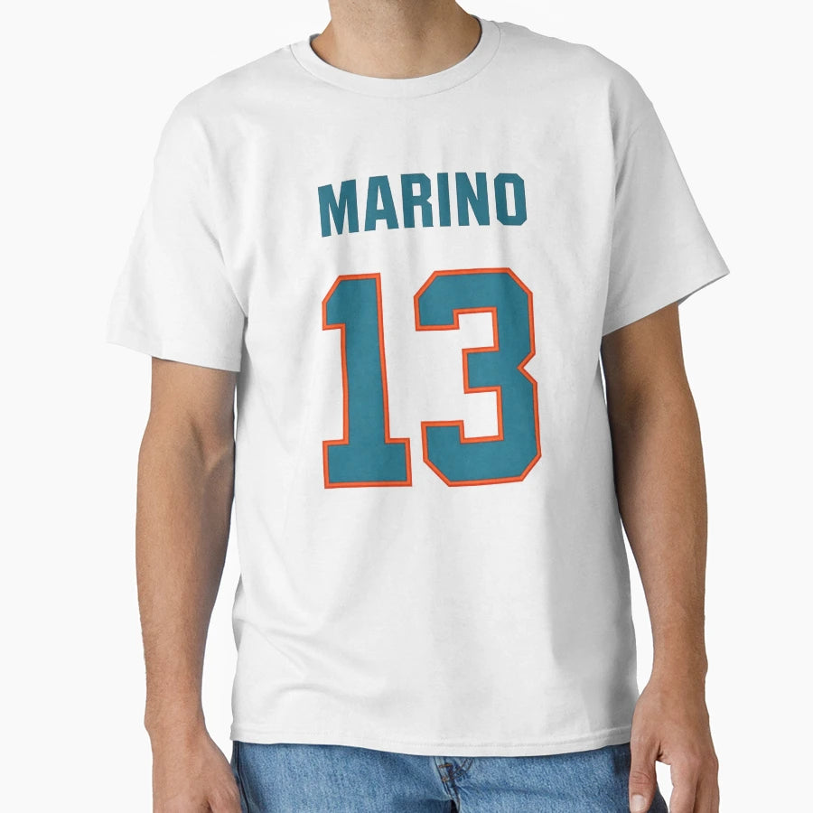 Dan Marino 13 Miami Throwback Number T-Shirt - Fun Novelty Design Unisex - T-Shirt, Sweatshirt, Hoodie