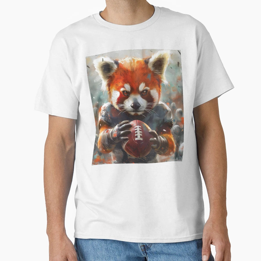 Angry Red Panda As American Football T-Shirt - Aesthetic Graphic Men Women - T-Shirt, Sweatshirt, Hoodie