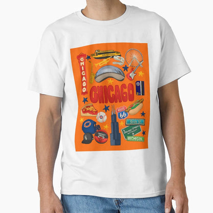 Chicago Icons T-Shirt - Casual Everyday Wear Men Women - T-Shirt, Sweatshirt, Hoodie