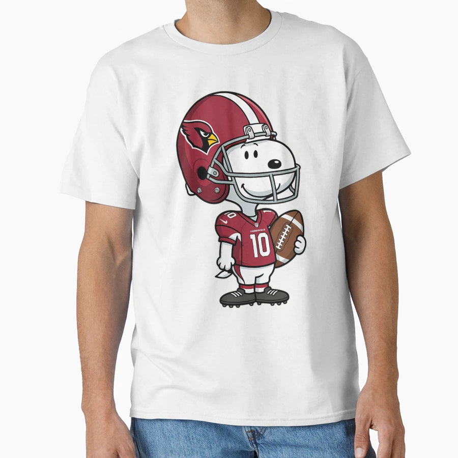 Snoopy Holding Football Arizona T-Shirt - Casual Everyday Wear for Adults - T-Shirt, Sweatshirt, Hoodie