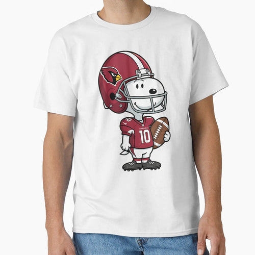 Snoopy Holding Football Arizona T-Shirt - Casual Everyday Wear for Adults - T-Shirt, Sweatshirt, Hoodie