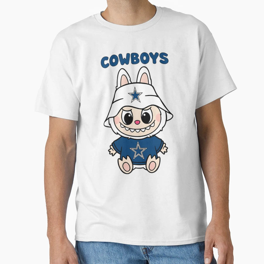 Cheerful Labubu Cowboys Cartoon T-Shirt - Casual Everyday Wear Unisex - T-Shirt, Sweatshirt, Hoodie