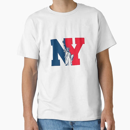 Ny Statue Liberty Red White Blue T-Shirt - Streetwear Style Men Women - T-Shirt, Sweatshirt, Hoodie