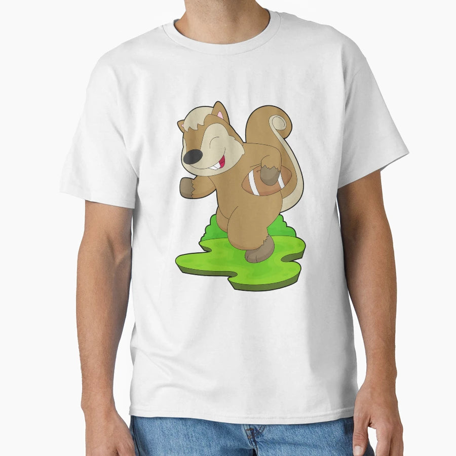 Squirrel American Football T-Shirt - Custom Art Print Men Women - T-Shirt, Sweatshirt, Hoodie