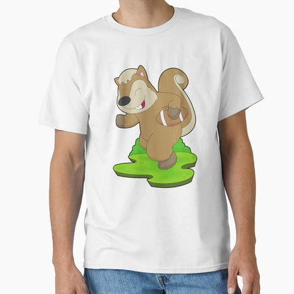 Squirrel American Football T-Shirt - Custom Art Print Men Women - T-Shirt, Sweatshirt, Hoodie