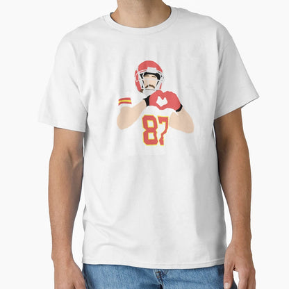 Kelce Heart Kansas City Missouri Red T-Shirt - Novelty Apparel for Adults - T-Shirt, Sweatshirt, Hoodie