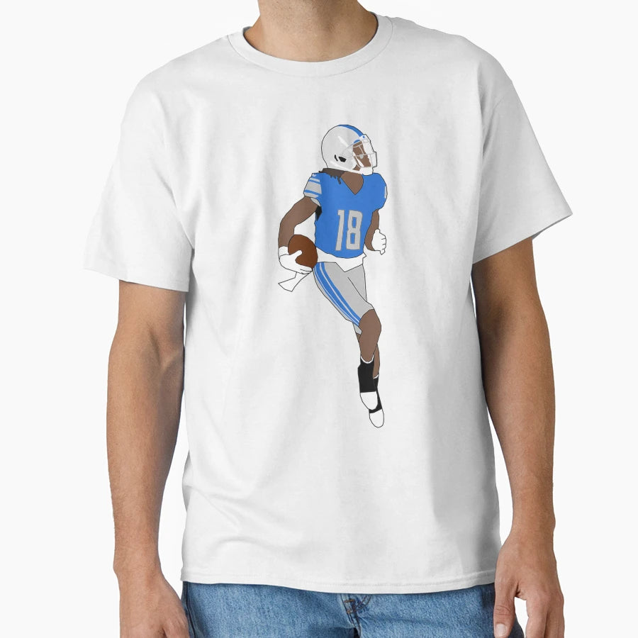 Jameson Williams 18 Detroit Lions T-Shirt - Custom Art Print for Adults - T-Shirt, Sweatshirt, Hoodie