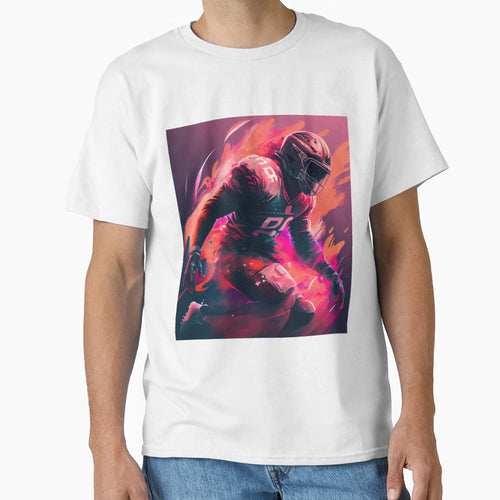 All Fired Up Charging American Football T-Shirt - Graphic Print for Adults - T-Shirt, Sweatshirt, Hoodie