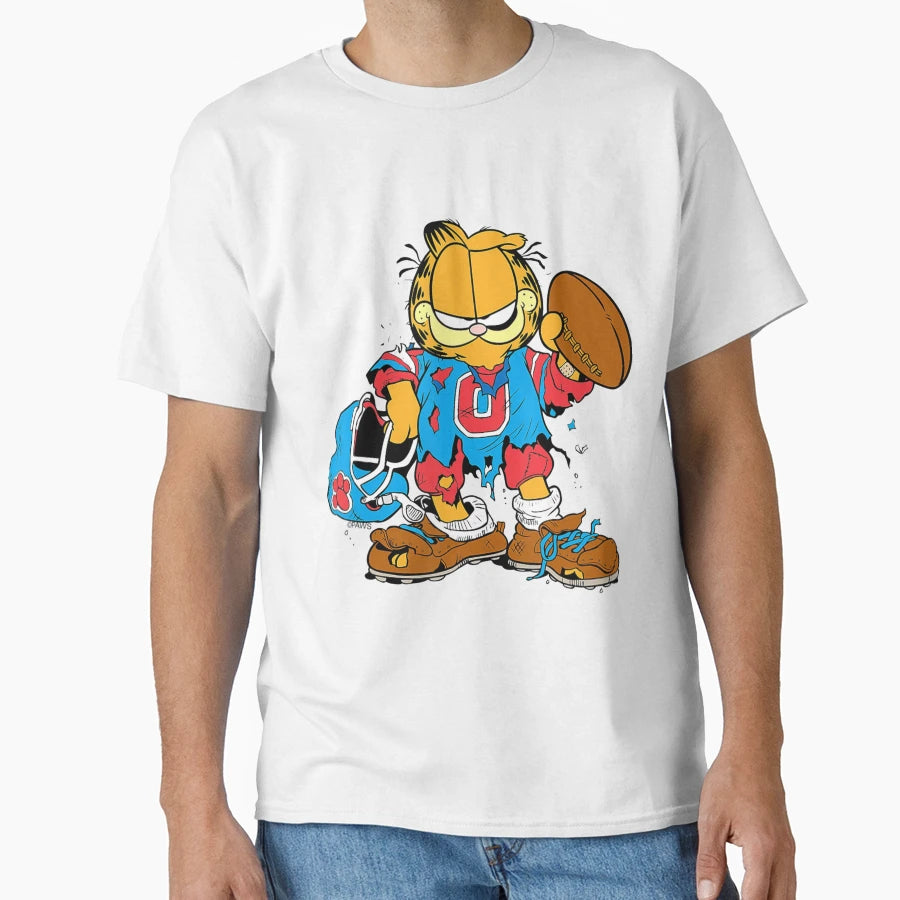 Garfield Football Roughed Up T-Shirt - Casual Everyday Wear Unisex - T-Shirt, Sweatshirt, Hoodie
