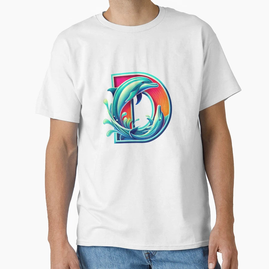 Dynamic Dolphin D T-Shirt - Casual Everyday Wear Unisex - T-Shirt, Sweatshirt, Hoodie