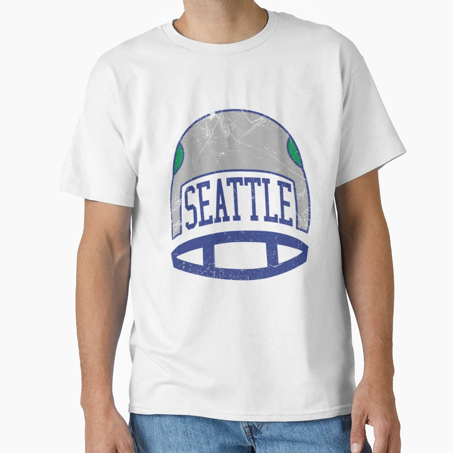 Seattle Helmet White T-Shirt - Casual Everyday Wear for Adults - T-Shirt, Sweatshirt, Hoodie