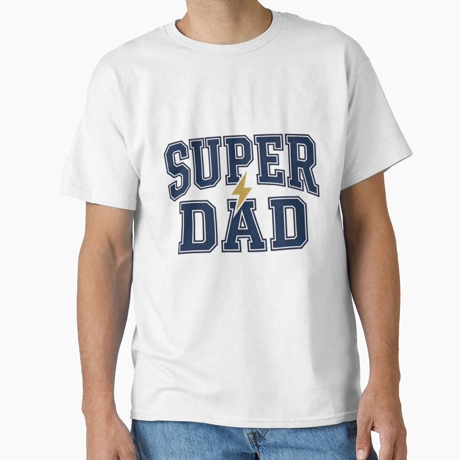 Super Dad Varsity Lightning Bolt T-Shirt - Aesthetic Graphic Men Women - T-Shirt, Sweatshirt, Hoodie