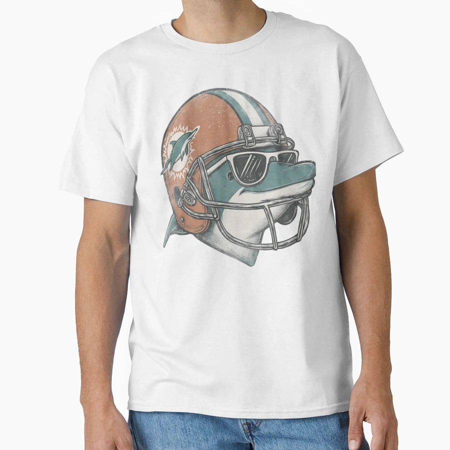 Miami Dolphins Miami Football Mascot T-Shirt - Minimalist Print Men Women - T-Shirt, Sweatshirt, Hoodie