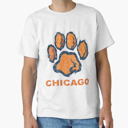 Foot Paw Bear Orange Chicago T-Shirt - Fun Novelty Design for Adults - T-Shirt, Sweatshirt, Hoodie