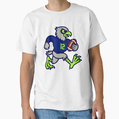 Seahawk Cartoon Mascot T-Shirt - Aesthetic Graphic Unisex - T-Shirt, Sweatshirt, Hoodie