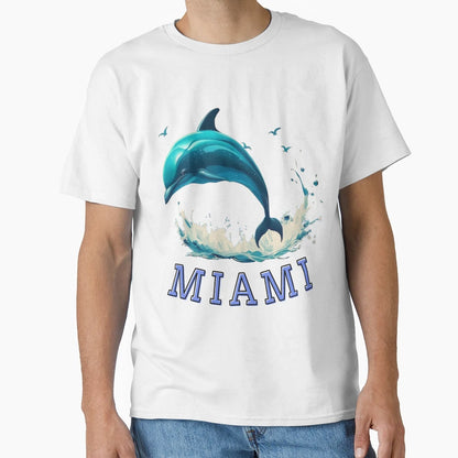 Dolphin Miami T-Shirt - Trendy Graphic for Adults - T-Shirt, Sweatshirt, Hoodie