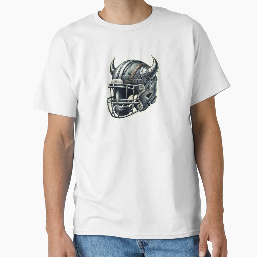 Viking Warrior Football Helmet T-Shirt - Unique Graphic for Adults - T-Shirt, Sweatshirt, Hoodie