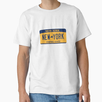New York License Plate T-Shirt - Minimalist Print for Adults - T-Shirt, Sweatshirt, Hoodie