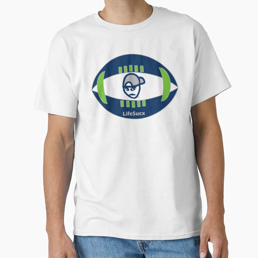 Seattle Seahawks Colors Lifesucx Angry T-Shirt - Aesthetic Graphic Unisex - T-Shirt, Sweatshirt, Hoodie