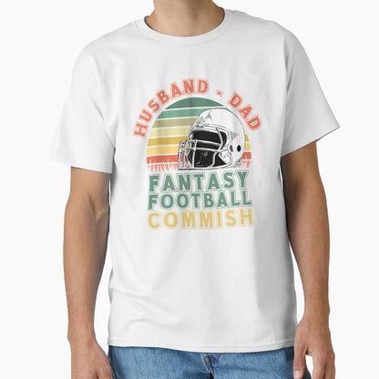 Husband Dad Fantasy Football Commish T-Shirt - Custom Art Print Unisex - T-Shirt, Sweatshirt, Hoodie