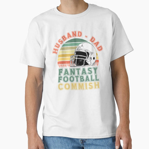 Husband Dad Fantasy Football Commish T-Shirt - Custom Art Print Unisex - T-Shirt, Sweatshirt, Hoodie