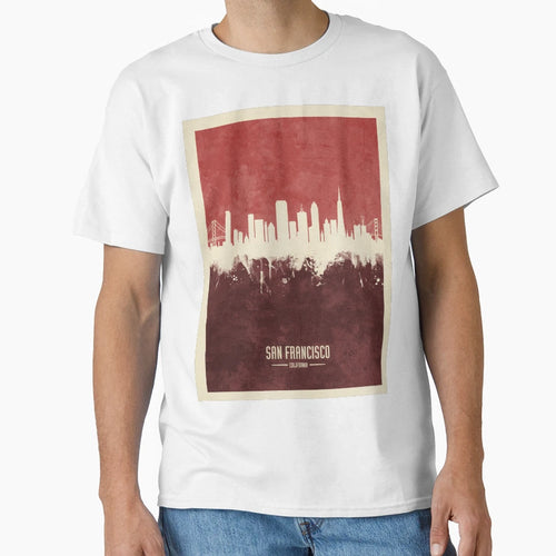 San Francisco California Skyline T-Shirt - Novelty Apparel Unisex - T-Shirt, Sweatshirt, Hoodie