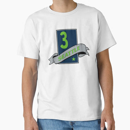 Seattle 3 Banner Emblem T-Shirt - Minimalist Print Unisex - T-Shirt, Sweatshirt, Hoodie