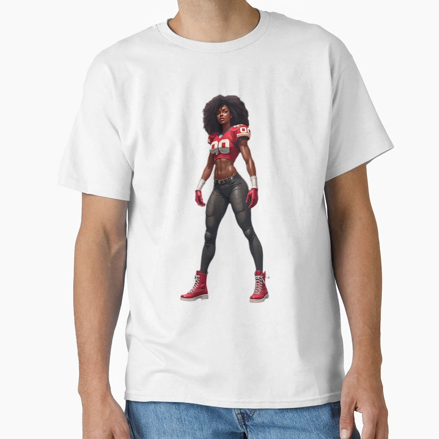 Female American Football T-Shirt - Minimalist Print for Adults - T-Shirt, Sweatshirt, Hoodie