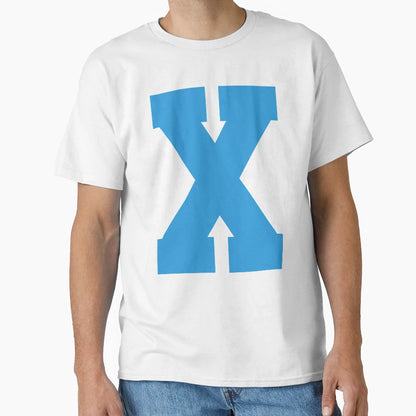 Alphabet Blue X Sports Letter X T-Shirt - Casual Everyday Wear Men Women - T-Shirt, Sweatshirt, Hoodie
