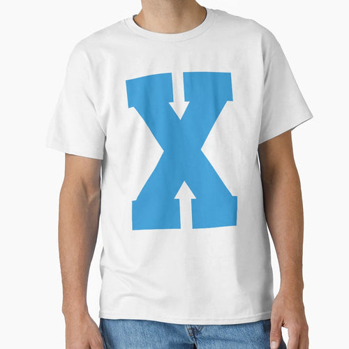 Alphabet Blue X Sports Letter X T-Shirt - Casual Everyday Wear Men Women - T-Shirt, Sweatshirt, Hoodie