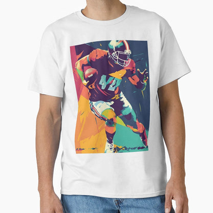 Vibrant Pop Art Football Player T-Shirt - Casual Everyday Wear for Adults - T-Shirt, Sweatshirt, Hoodie