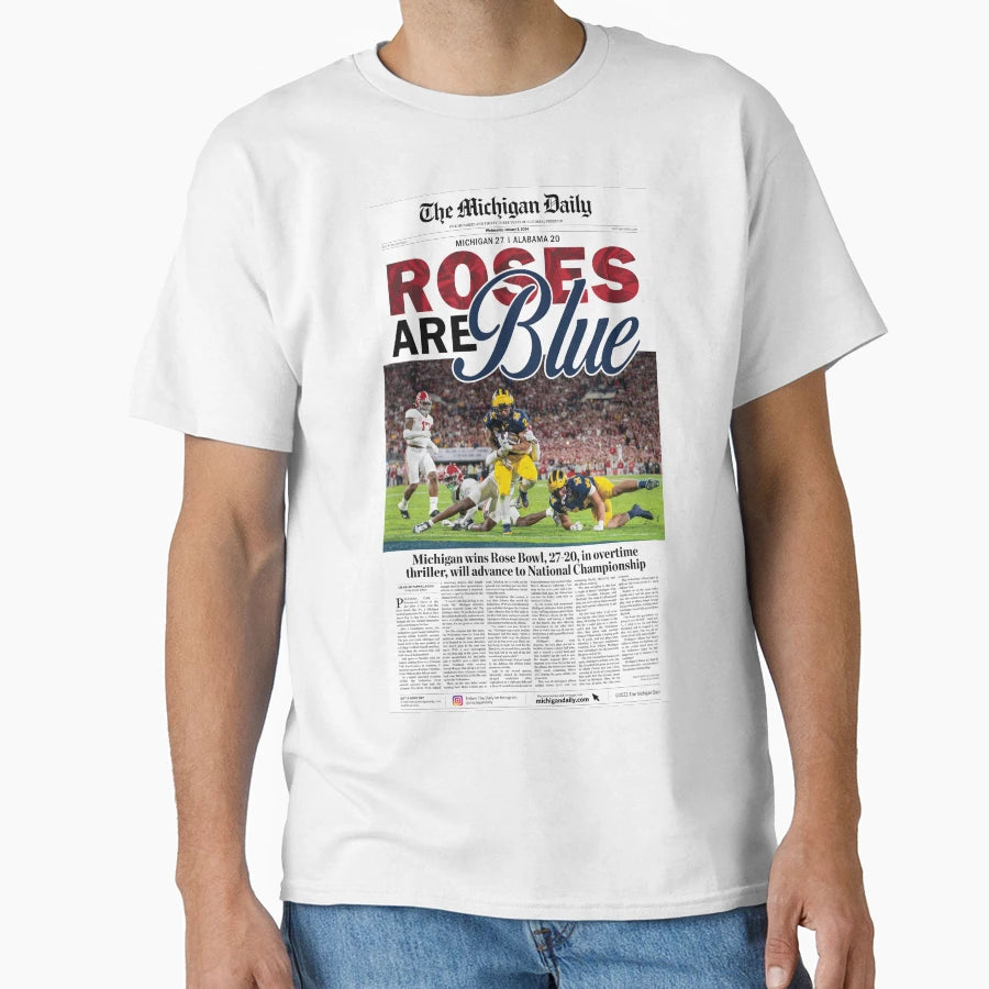 Michigan Daily Front Cover 1 3 24 Rose T-Shirt - Trendy Graphic Men Women - T-Shirt, Sweatshirt, Hoodie