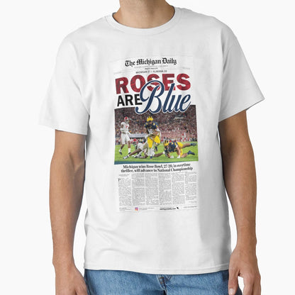 Michigan Daily Front Cover 1 3 24 Rose T-Shirt - Trendy Graphic Men Women - T-Shirt, Sweatshirt, Hoodie